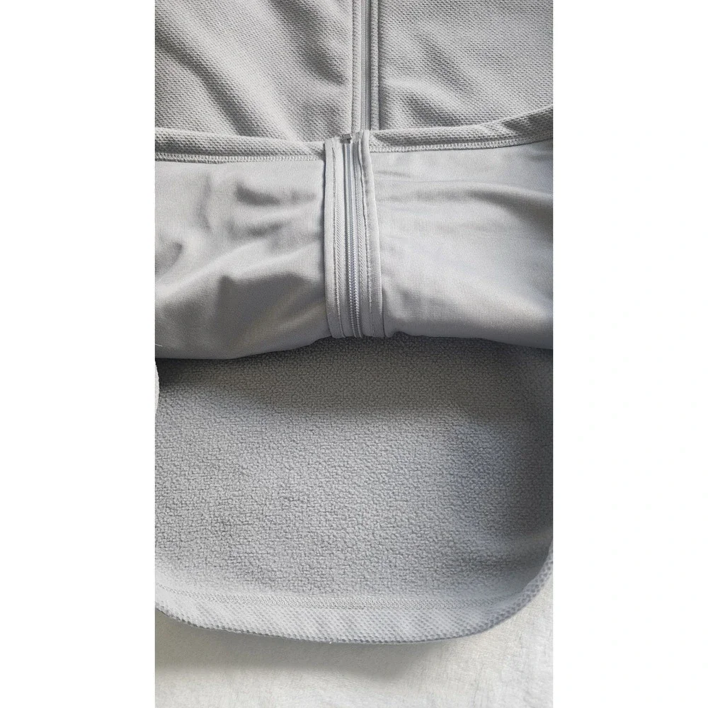 The North Face Mens XL Skyline Full Zip Fleece Jacket Light Grey Textured Mock